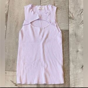 Anthropologie Lavender Cutout Sleeveless Top
